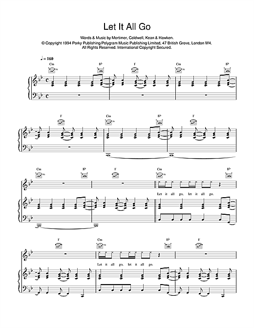 Preview East 17 Let It All Go Pop sheet music, notes and chords for Piano, Vocal & Guitar, SKU: 14979 sheet music, piano notes, chords, guitar tabs, score, transpose, transcribe, how to play, guide, download, learn, tutorial, progression, song, artist, awards, billboard, mtv, vh1, tour, single, album, release