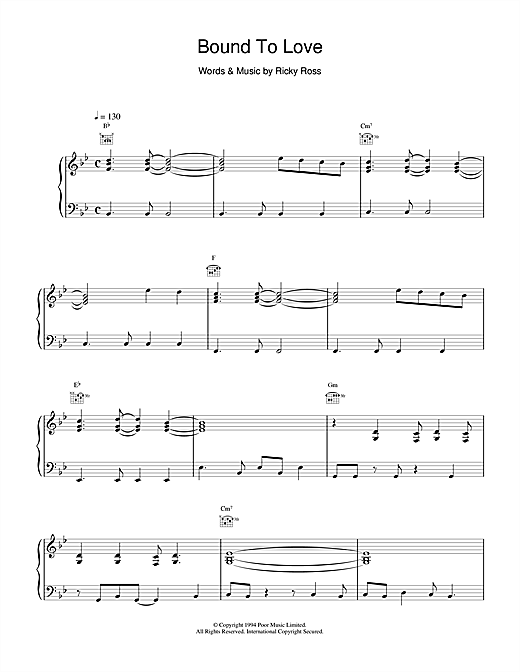 Preview Deacon Blue Bound To Love Rock sheet music, notes and chords for Piano, Vocal & Guitar (Right-Hand Melody), SKU: 15097 sheet music, piano notes, chords, guitar tabs, score, transpose, transcribe, how to play, guide, download, learn, tutorial, progression, song, artist, awards, billboard, mtv, vh1, tour, single, album, release