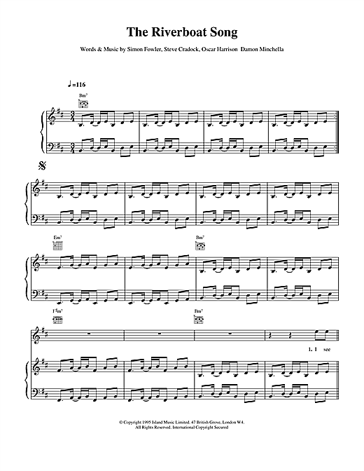 Preview Ocean Colour Scene The Riverboat Song Rock sheet music, notes and chords for Piano, Vocal & Guitar, SKU: 15162 sheet music, piano notes, chords, guitar tabs, score, transpose, transcribe, how to play, guide, download, learn, tutorial, progression, song, artist, awards, billboard, mtv, vh1, tour, single, album, release