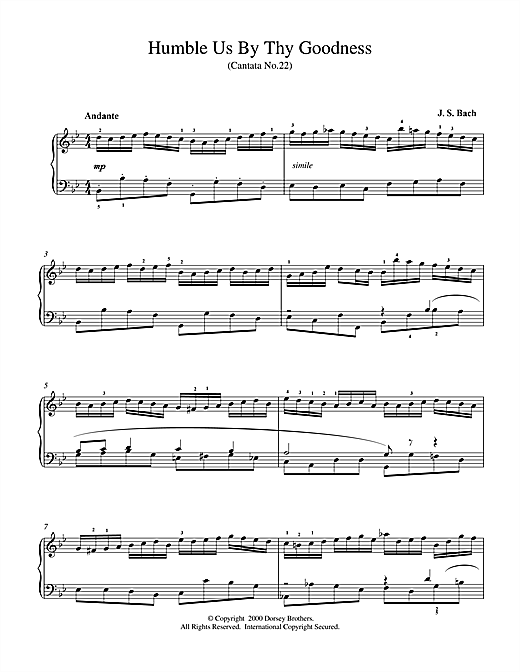 Preview Johann Sebastian Bach Humble Us By Thy Goodness Classical sheet music, notes and chords for Piano, SKU: 15358 sheet music, piano notes, chords, guitar tabs, score, transpose, transcribe, how to play, guide, download, learn, tutorial, progression, song, artist, awards, billboard, mtv, vh1, tour, single, album, release