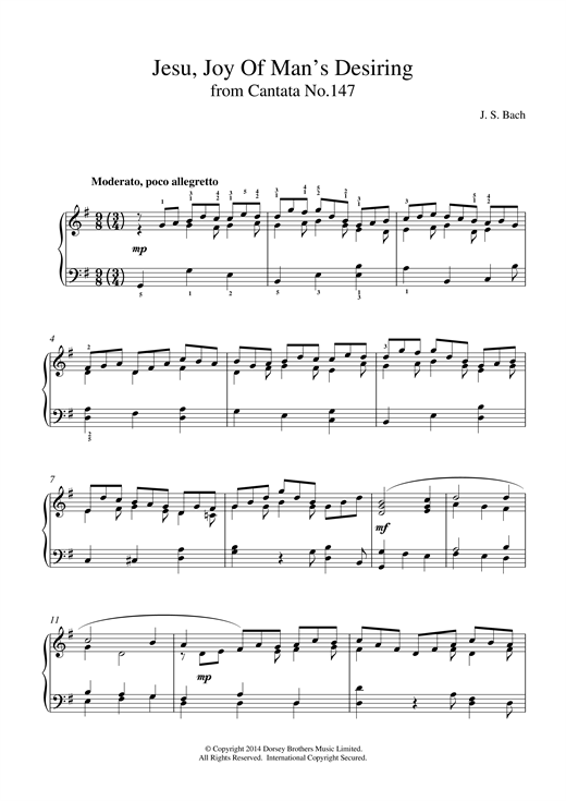 Preview Johann Sebastian Bach Jesu, Joy Of Man's Desiring (from Cantata 147) Classical sheet music, notes and chords for Piano, SKU: 15362 sheet music, piano notes, chords, guitar tabs, score, transpose, transcribe, how to play, guide, download, learn, tutorial, progression, song, artist, awards, billboard, mtv, vh1, tour, single, album, release