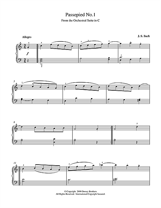 Preview Johann Sebastian Bach Passepied No.1 Classical sheet music, notes and chords for Piano, SKU: 15368 sheet music, piano notes, chords, guitar tabs, score, transpose, transcribe, how to play, guide, download, learn, tutorial, progression, song, artist, awards, billboard, mtv, vh1, tour, single, album, release