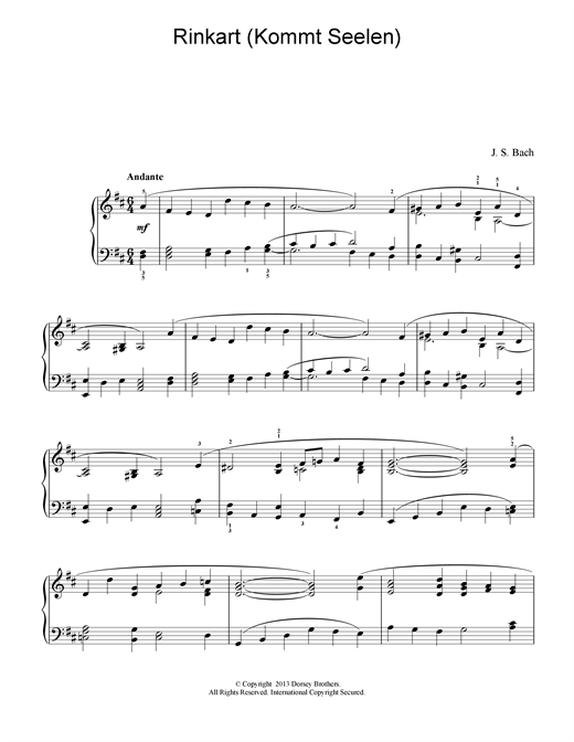 Preview Johann Sebastian Bach Rinkart (Kommt Seelen) Classical sheet music, notes and chords for Piano, SKU: 15369 sheet music, piano notes, chords, guitar tabs, score, transpose, transcribe, how to play, guide, download, learn, tutorial, progression, song, artist, awards, billboard, mtv, vh1, tour, single, album, release