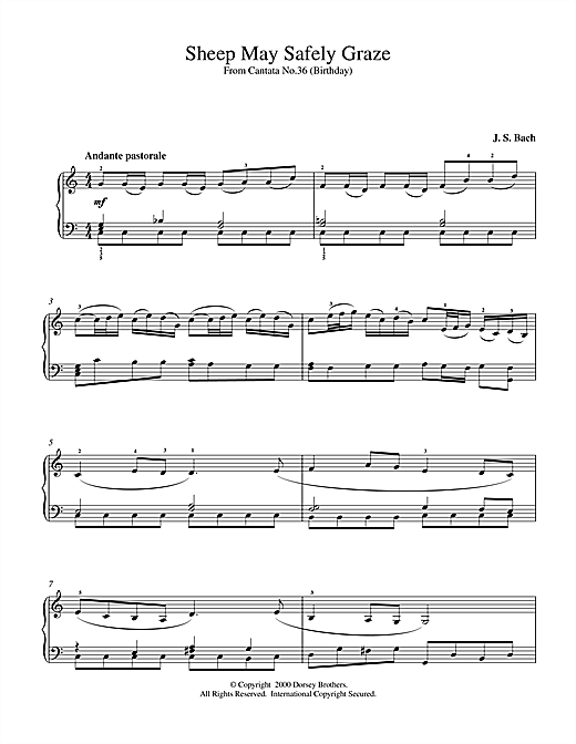 Preview Johann Sebastian Bach Sheep May Safely Graze Classical sheet music, notes and chords for Piano, SKU: 15372 sheet music, piano notes, chords, guitar tabs, score, transpose, transcribe, how to play, guide, download, learn, tutorial, progression, song, artist, awards, billboard, mtv, vh1, tour, single, album, release