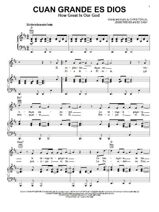 Preview Chris Tomlin How Great Is Our God Religious sheet music, notes and chords for Piano, Vocal & Guitar (Right-Hand Melody), SKU: 154885 sheet music, piano notes, chords, guitar tabs, score, transpose, transcribe, how to play, guide, download, learn, tutorial, progression, song, artist, awards, billboard, mtv, vh1, tour, single, album, release