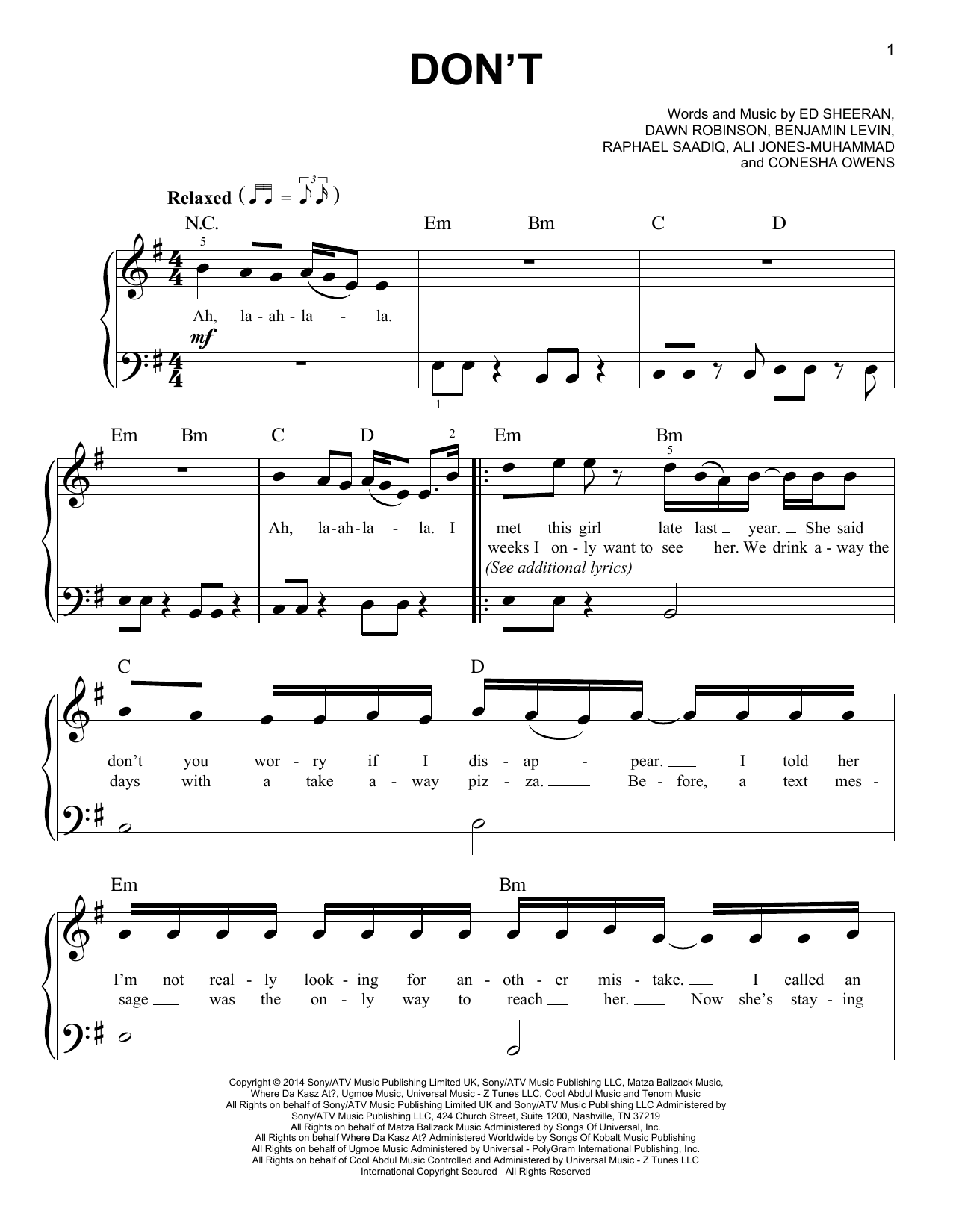 Preview Ed Sheeran Don't Pop sheet music, notes and chords for Easy Piano, SKU: 156969 sheet music, piano notes, chords, guitar tabs, score, transpose, transcribe, how to play, guide, download, learn, tutorial, progression, song, artist, awards, billboard, mtv, vh1, tour, single, album, release