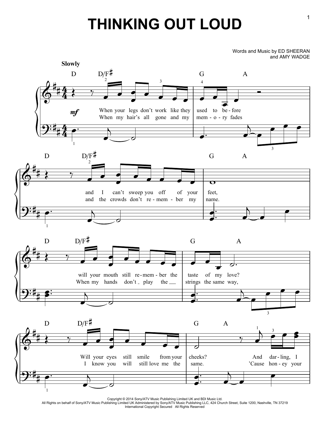Preview Ed Sheeran Thinking Out Loud Pop sheet music, notes and chords for Easy Piano, SKU: 156970 sheet music, piano notes, chords, guitar tabs, score, transpose, transcribe, how to play, guide, download, learn, tutorial, progression, song, artist, awards, billboard, mtv, vh1, tour, single, album, release