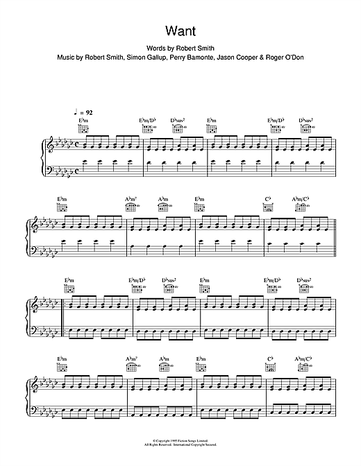 Preview The Cure Want Rock sheet music, notes and chords for Violin, SKU: 15725 sheet music, piano notes, chords, guitar tabs, score, transpose, transcribe, how to play, guide, download, learn, tutorial, progression, song, artist, awards, billboard, mtv, vh1, tour, single, album, release