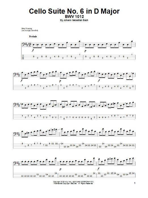 Preview Johann Sebastian Bach Cello Suite No. 6 In D Major, BWV 1012 Classical sheet music, notes and chords for Bass Guitar Tab, SKU: 157497 sheet music, piano notes, chords, guitar tabs, score, transpose, transcribe, how to play, guide, download, learn, tutorial, progression, song, artist, awards, billboard, mtv, vh1, tour, single, album, release