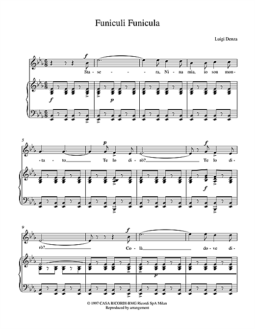 Preview Luigi Denza Funiculi, Funicula Classical sheet music, notes and chords for Piano & Vocal, SKU: 15763 sheet music, piano notes, chords, guitar tabs, score, transpose, transcribe, how to play, guide, download, learn, tutorial, progression, song, artist, awards, billboard, mtv, vh1, tour, single, album, release