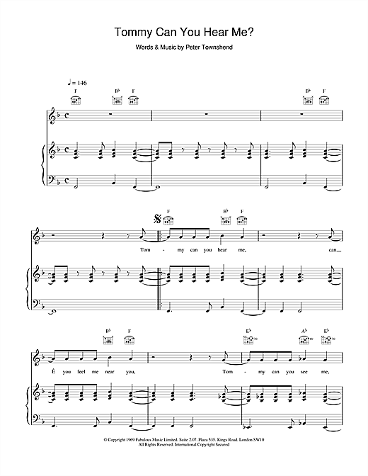 Preview The Who Tommy Can You Hear Me Rock sheet music, notes and chords for Piano, Vocal & Guitar (Right-Hand Melody), SKU: 15794 sheet music, piano notes, chords, guitar tabs, score, transpose, transcribe, how to play, guide, download, learn, tutorial, progression, song, artist, awards, billboard, mtv, vh1, tour, single, album, release