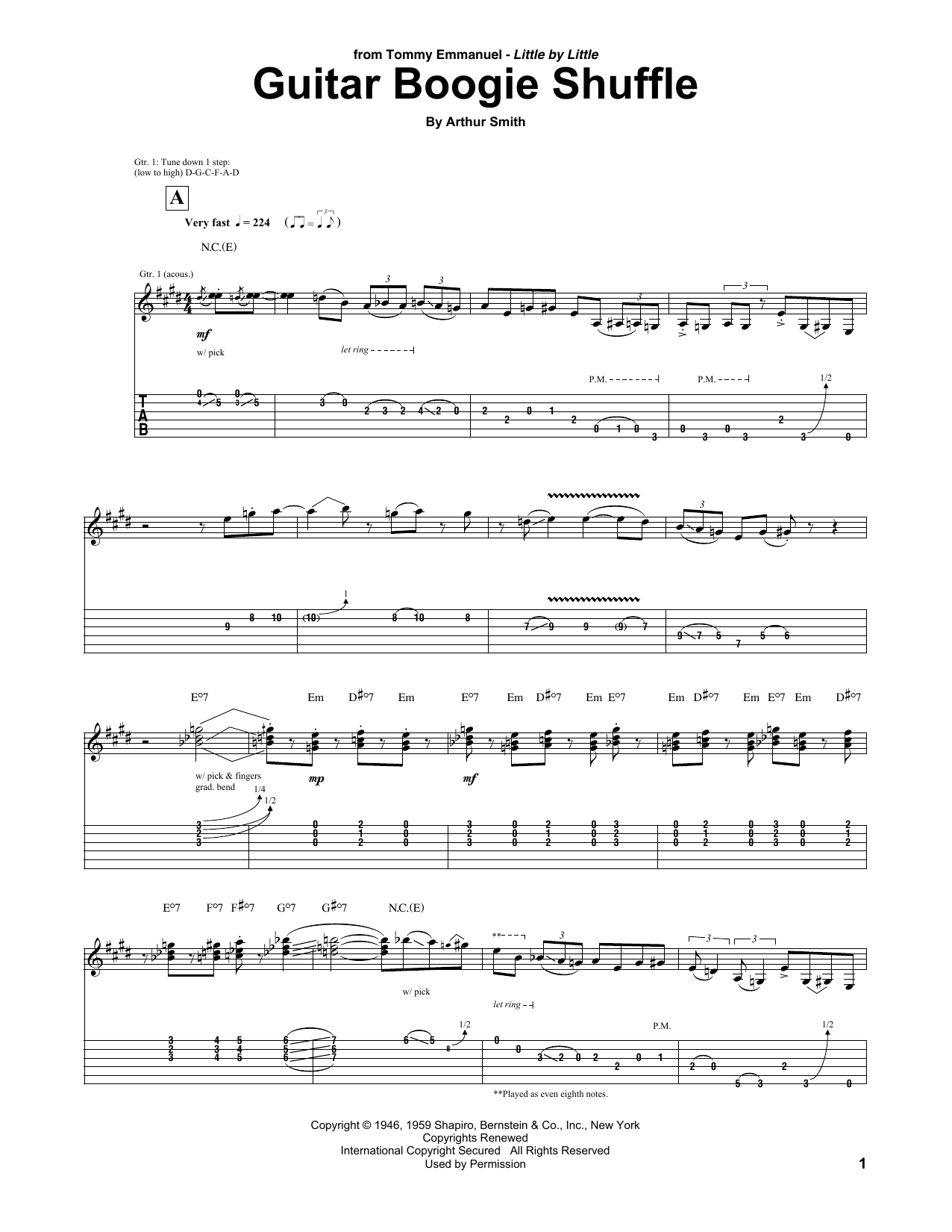 Preview Tommy Emmanuel Guitar Boogie Shuffle Pop sheet music, notes and chords for Guitar Tab, SKU: 160356 sheet music, piano notes, chords, guitar tabs, score, transpose, transcribe, how to play, guide, download, learn, tutorial, progression, song, artist, awards, billboard, mtv, vh1, tour, single, album, release