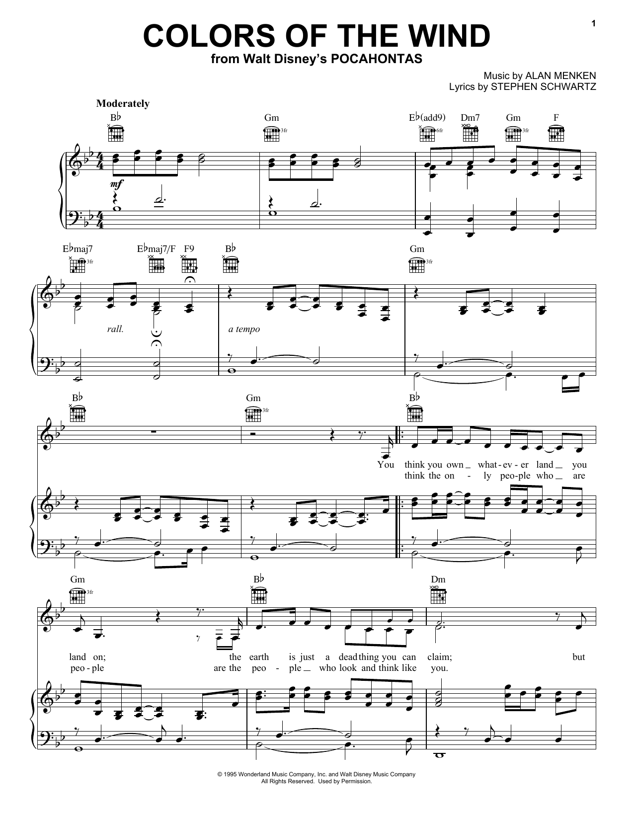 Preview Vanessa Williams Colors Of The Wind Children sheet music, notes and chords for Piano, Vocal & Guitar (Right-Hand Melody), SKU: 16286 sheet music, piano notes, chords, guitar tabs, score, transpose, transcribe, how to play, guide, download, learn, tutorial, progression, song, artist, awards, billboard, mtv, vh1, tour, single, album, release