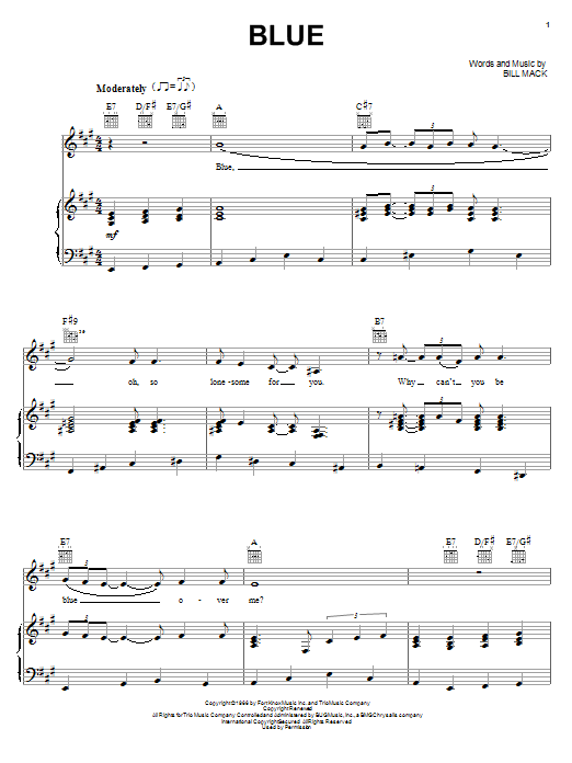 Preview LeAnn Rimes Blue Pop sheet music, notes and chords for Piano, Vocal & Guitar (Right-Hand Melody), SKU: 16304 sheet music, piano notes, chords, guitar tabs, score, transpose, transcribe, how to play, guide, download, learn, tutorial, progression, song, artist, awards, billboard, mtv, vh1, tour, single, album, release