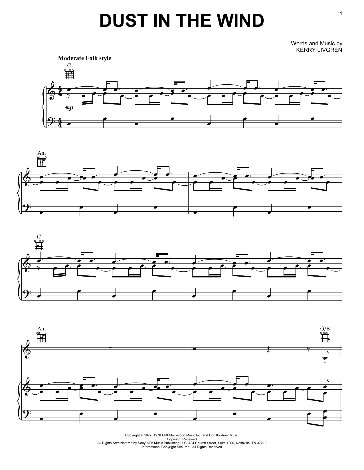 Preview Kansas Dust In The Wind Rock sheet music, notes and chords for Piano, Vocal & Guitar (Right-Hand Melody), SKU: 16357 sheet music, piano notes, chords, guitar tabs, score, transpose, transcribe, how to play, guide, download, learn, tutorial, progression, song, artist, awards, billboard, mtv, vh1, tour, single, album, release