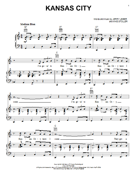 Preview Wilbert Harrison Kansas City Pop sheet music, notes and chords for Piano, Vocal & Guitar (Right-Hand Melody), SKU: 16395 sheet music, piano notes, chords, guitar tabs, score, transpose, transcribe, how to play, guide, download, learn, tutorial, progression, song, artist, awards, billboard, mtv, vh1, tour, single, album, release