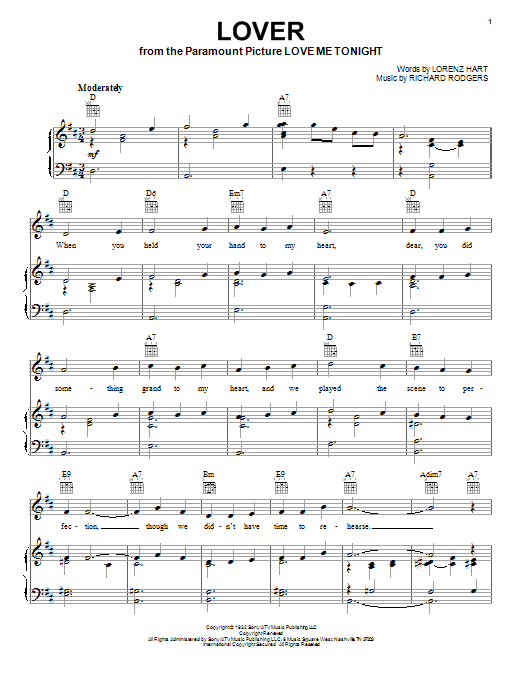 Preview Ella Fitzgerald Lover Jazz sheet music, notes and chords for Piano, Vocal & Guitar (Right-Hand Melody), SKU: 16405 sheet music, piano notes, chords, guitar tabs, score, transpose, transcribe, how to play, guide, download, learn, tutorial, progression, song, artist, awards, billboard, mtv, vh1, tour, single, album, release