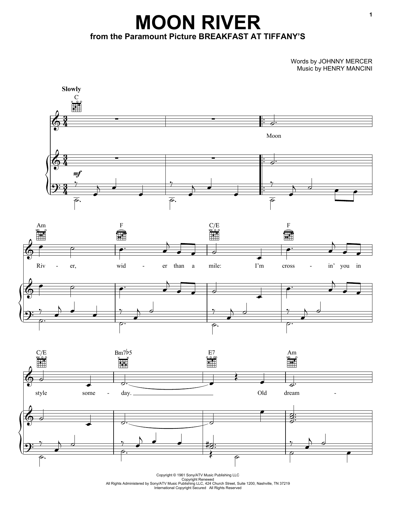 Preview Andy Williams Moon River Folk sheet music, notes and chords for Piano, Vocal & Guitar (Right-Hand Melody), SKU: 16411 sheet music, piano notes, chords, guitar tabs, score, transpose, transcribe, how to play, guide, download, learn, tutorial, progression, song, artist, awards, billboard, mtv, vh1, tour, single, album, release
