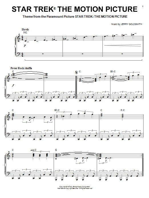 Preview Jerry Goldsmith Star Trek(R) The Motion Picture Pop sheet music, notes and chords for Piano, SKU: 16473 sheet music, piano notes, chords, guitar tabs, score, transpose, transcribe, how to play, guide, download, learn, tutorial, progression, song, artist, awards, billboard, mtv, vh1, tour, single, album, release