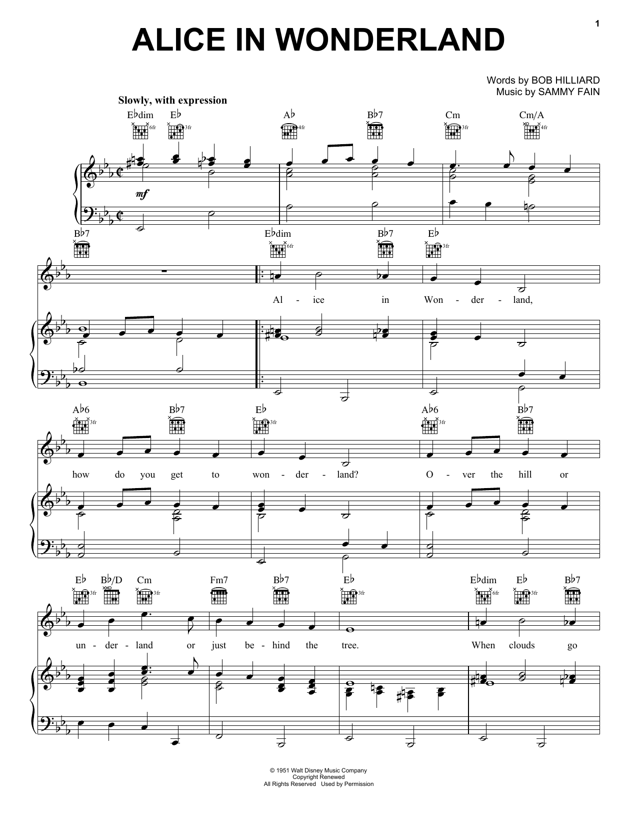 Preview Bill Evans Alice In Wonderland Jazz sheet music, notes and chords for Piano, Vocal & Guitar (Right-Hand Melody), SKU: 16478 sheet music, piano notes, chords, guitar tabs, score, transpose, transcribe, how to play, guide, download, learn, tutorial, progression, song, artist, awards, billboard, mtv, vh1, tour, single, album, release