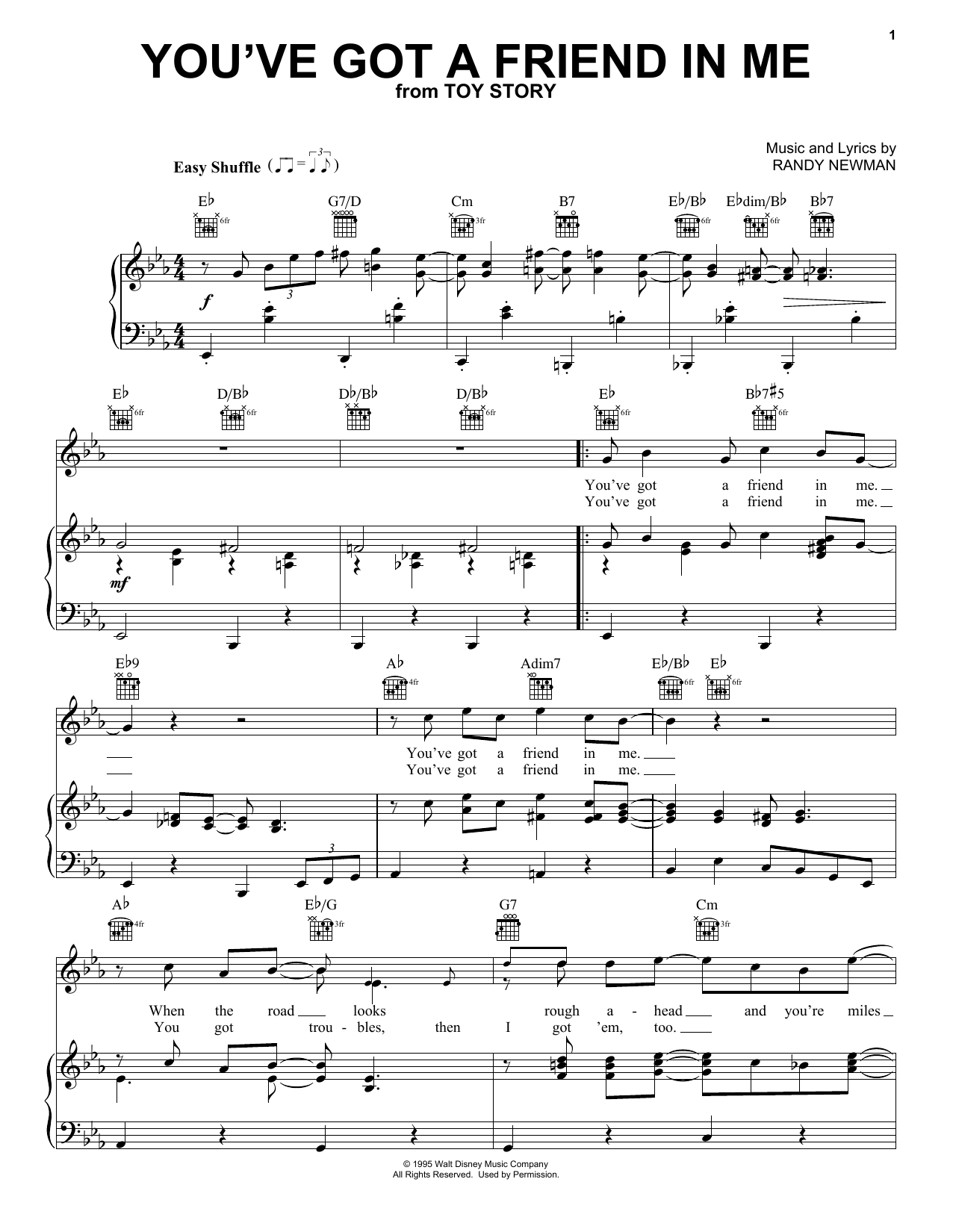 Preview Randy Newman You've Got A Friend In Me Children sheet music, notes and chords for Piano, Vocal & Guitar (Right-Hand Melody), SKU: 16479 sheet music, piano notes, chords, guitar tabs, score, transpose, transcribe, how to play, guide, download, learn, tutorial, progression, song, artist, awards, billboard, mtv, vh1, tour, single, album, release
