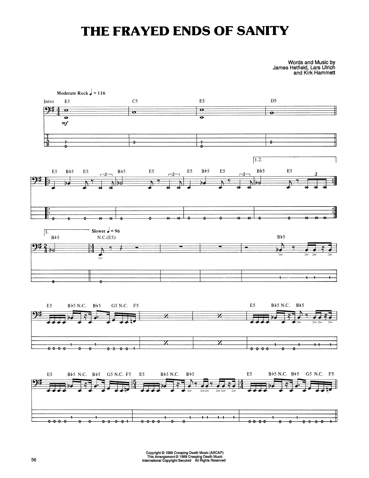 Preview Metallica The Frayed Ends Of Sanity Pop sheet music, notes and chords for Bass Guitar Tab, SKU: 165150 sheet music, piano notes, chords, guitar tabs, score, transpose, transcribe, how to play, guide, download, learn, tutorial, progression, song, artist, awards, billboard, mtv, vh1, tour, single, album, release