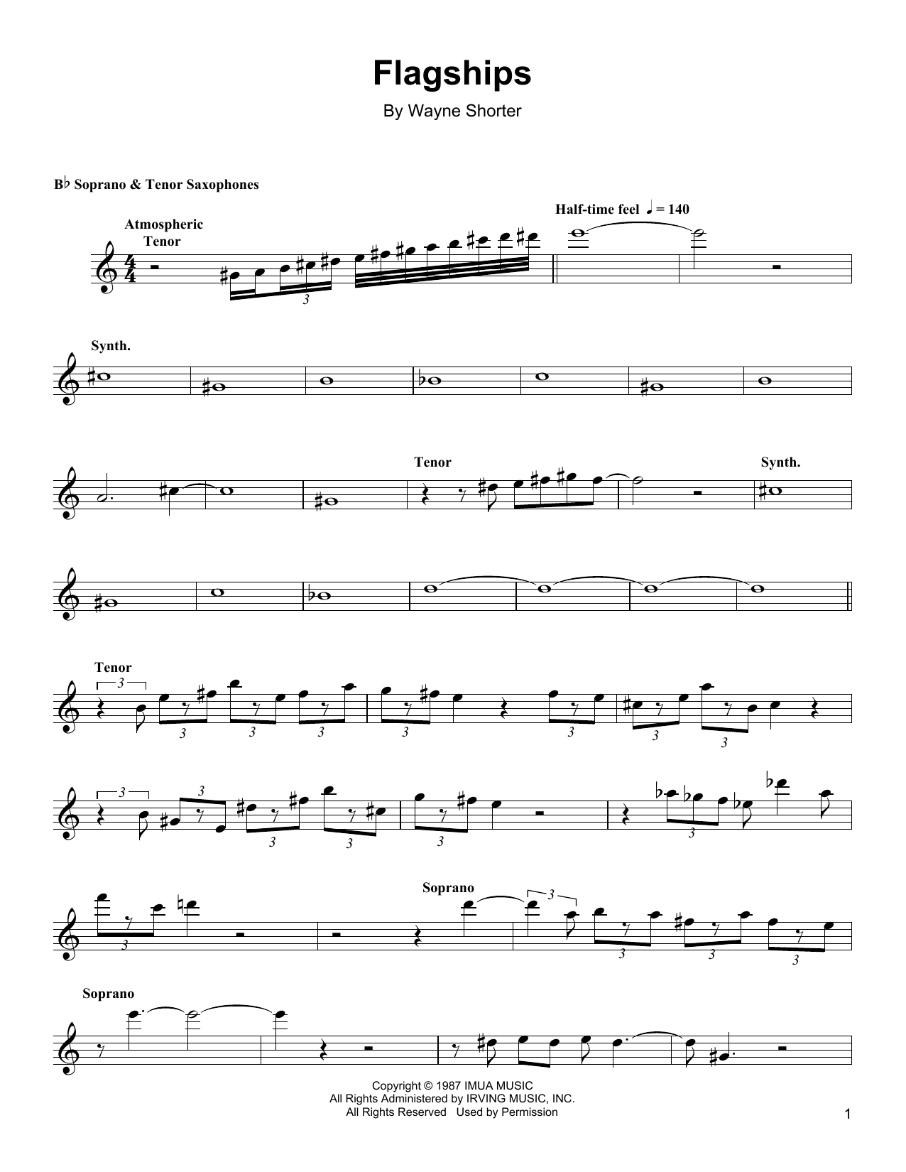 Preview Wayne Shorter Flagships Jazz sheet music, notes and chords for Soprano Sax Transcription, SKU: 165476 sheet music, piano notes, chords, guitar tabs, score, transpose, transcribe, how to play, guide, download, learn, tutorial, progression, song, artist, awards, billboard, mtv, vh1, tour, single, album, release
