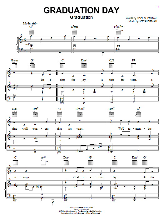Preview The Four Freshmen Graduation Day Classics sheet music, notes and chords for Piano, Vocal & Guitar (Right-Hand Melody), SKU: 16547 sheet music, piano notes, chords, guitar tabs, score, transpose, transcribe, how to play, guide, download, learn, tutorial, progression, song, artist, awards, billboard, mtv, vh1, tour, single, album, release