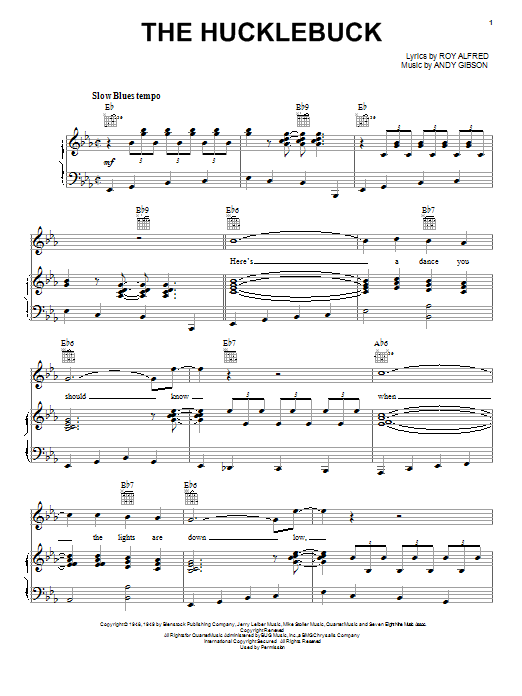 Preview Andy Gibson The Hucklebuck Jazz sheet music, notes and chords for Piano, Vocal & Guitar (Right-Hand Melody), SKU: 16552 sheet music, piano notes, chords, guitar tabs, score, transpose, transcribe, how to play, guide, download, learn, tutorial, progression, song, artist, awards, billboard, mtv, vh1, tour, single, album, release
