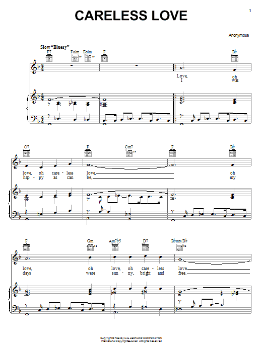Preview Anonymous Careless Love Classical sheet music, notes and chords for Piano, Vocal & Guitar (Right-Hand Melody), SKU: 16600 sheet music, piano notes, chords, guitar tabs, score, transpose, transcribe, how to play, guide, download, learn, tutorial, progression, song, artist, awards, billboard, mtv, vh1, tour, single, album, release