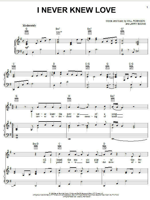 Preview Doug Stone I Never Knew Love Weddings sheet music, notes and chords for Piano, Vocal & Guitar (Right-Hand Melody), SKU: 16609 sheet music, piano notes, chords, guitar tabs, score, transpose, transcribe, how to play, guide, download, learn, tutorial, progression, song, artist, awards, billboard, mtv, vh1, tour, single, album, release