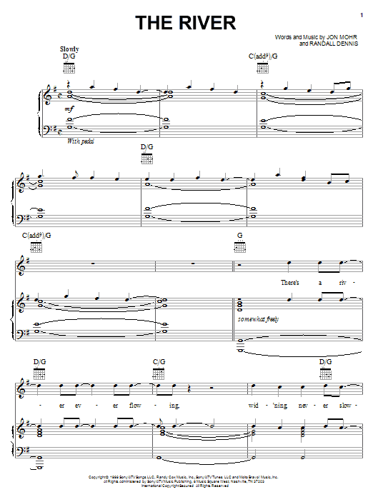 Preview Steve Green The River Pop sheet music, notes and chords for Piano, Vocal & Guitar (Right-Hand Melody), SKU: 16696 sheet music, piano notes, chords, guitar tabs, score, transpose, transcribe, how to play, guide, download, learn, tutorial, progression, song, artist, awards, billboard, mtv, vh1, tour, single, album, release