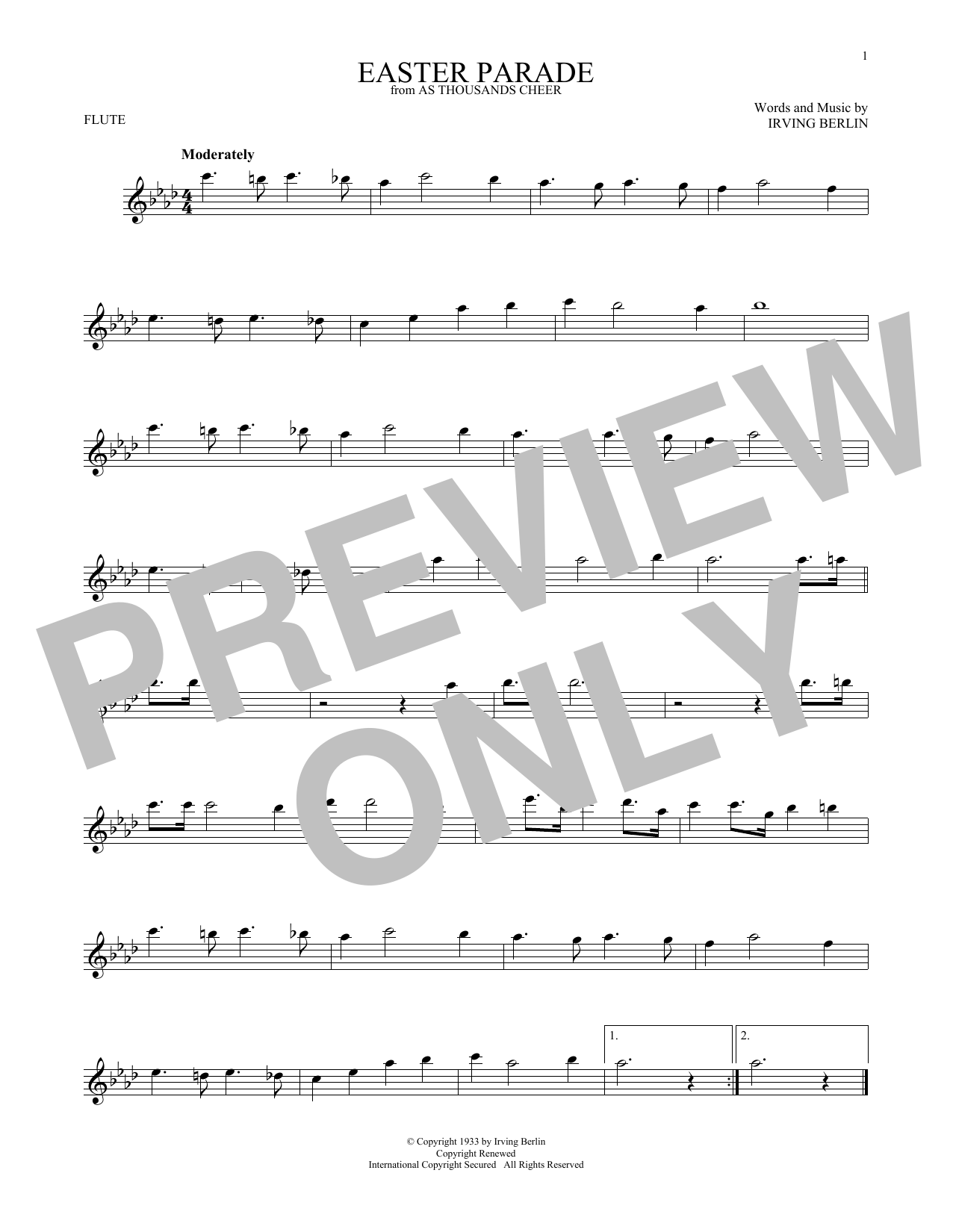 Easter Parade Free Piano Sheet Music Music Sheet Collection