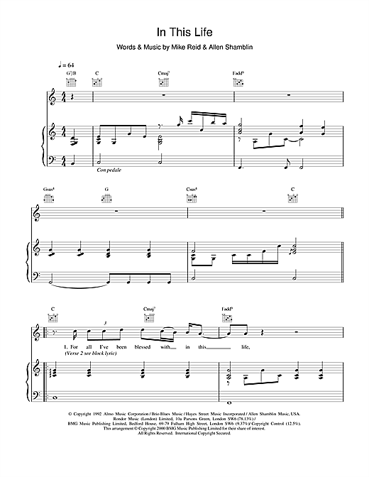 Preview Ronan Keating In This Life Pop sheet music, notes and chords for Piano, Vocal & Guitar, SKU: 17029 sheet music, piano notes, chords, guitar tabs, score, transpose, transcribe, how to play, guide, download, learn, tutorial, progression, song, artist, awards, billboard, mtv, vh1, tour, single, album, release