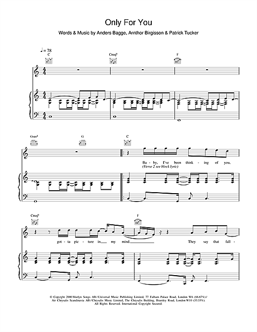 Preview Ronan Keating Only For You Pop sheet music, notes and chords for Piano, Vocal & Guitar, SKU: 17033 sheet music, piano notes, chords, guitar tabs, score, transpose, transcribe, how to play, guide, download, learn, tutorial, progression, song, artist, awards, billboard, mtv, vh1, tour, single, album, release