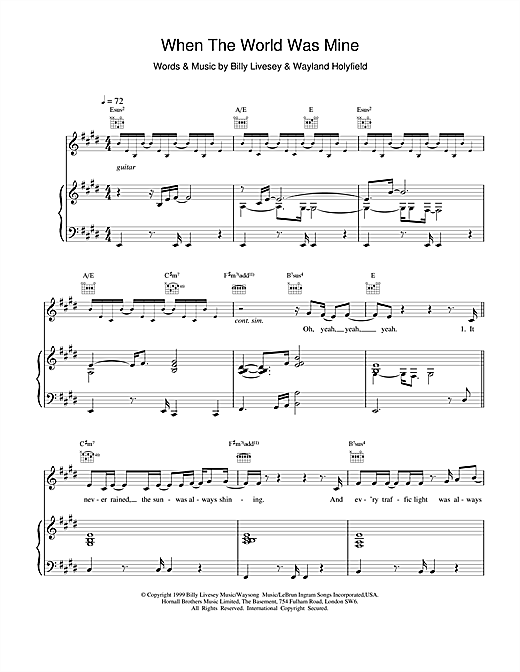 Preview Ronan Keating When The World Was Mine Pop sheet music, notes and chords for Piano, Vocal & Guitar, SKU: 17035 sheet music, piano notes, chords, guitar tabs, score, transpose, transcribe, how to play, guide, download, learn, tutorial, progression, song, artist, awards, billboard, mtv, vh1, tour, single, album, release
