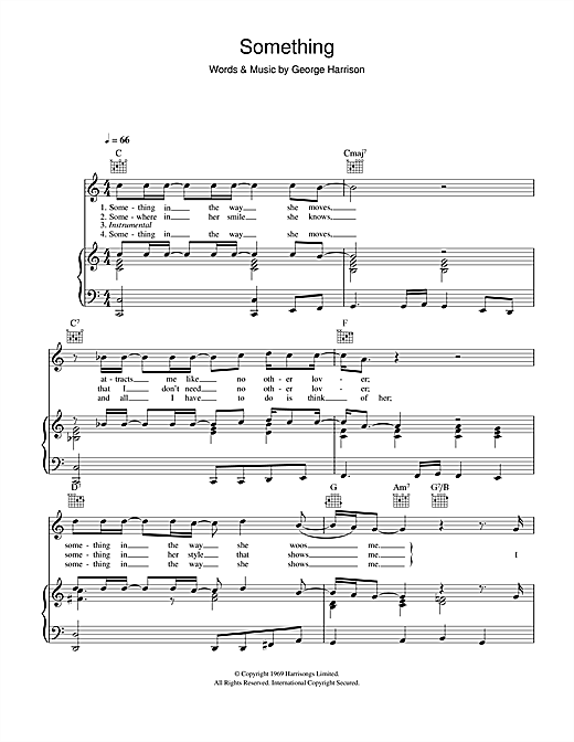 Preview The Beatles Something Rock sheet music, notes and chords for Piano, Vocal & Guitar (Right-Hand Melody), SKU: 17066 sheet music, piano notes, chords, guitar tabs, score, transpose, transcribe, how to play, guide, download, learn, tutorial, progression, song, artist, awards, billboard, mtv, vh1, tour, single, album, release
