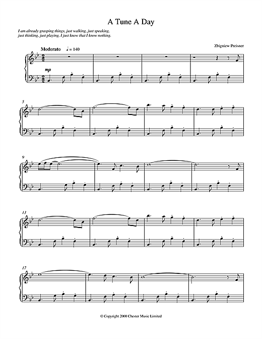 Preview Zbigniew Preisner A Tune a Day Classical sheet music, notes and chords for Piano, SKU: 17102 sheet music, piano notes, chords, guitar tabs, score, transpose, transcribe, how to play, guide, download, learn, tutorial, progression, song, artist, awards, billboard, mtv, vh1, tour, single, album, release