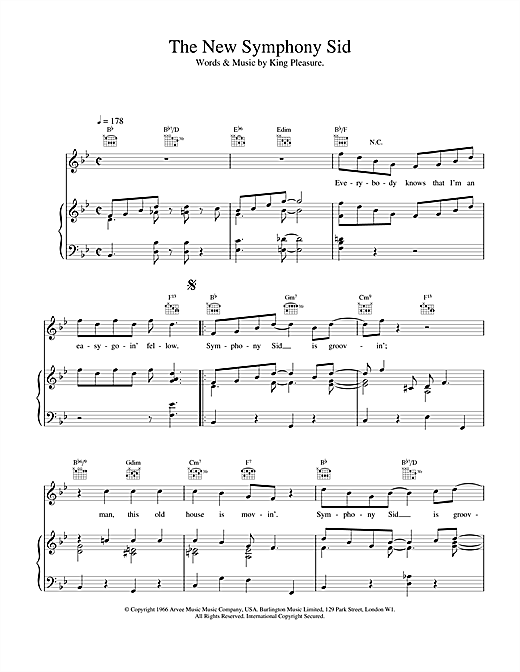 Preview Van Morrison The New Symphony Sid Pop sheet music, notes and chords for Piano, Vocal & Guitar (Right-Hand Melody), SKU: 17186 sheet music, piano notes, chords, guitar tabs, score, transpose, transcribe, how to play, guide, download, learn, tutorial, progression, song, artist, awards, billboard, mtv, vh1, tour, single, album, release