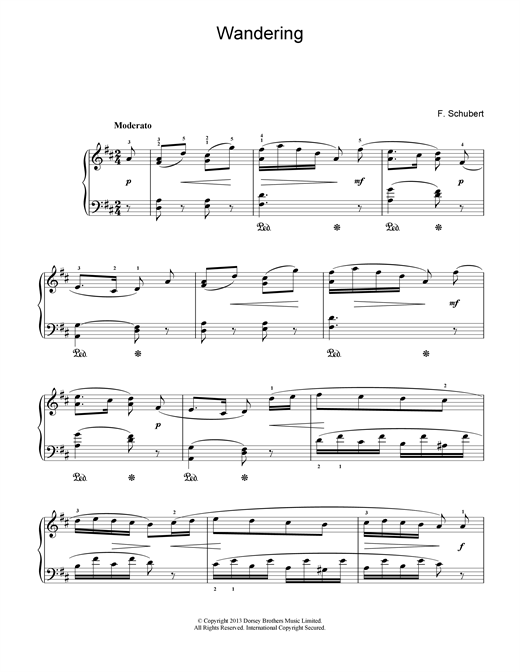 Preview Franz Schubert Wandering Classical sheet music, notes and chords for Piano, SKU: 17240 sheet music, piano notes, chords, guitar tabs, score, transpose, transcribe, how to play, guide, download, learn, tutorial, progression, song, artist, awards, billboard, mtv, vh1, tour, single, album, release
