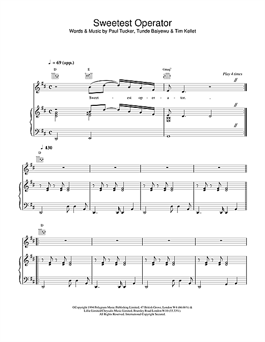 Preview The Lighthouse Family Sweetest Operator Pop sheet music, notes and chords for Piano, Vocal & Guitar (Right-Hand Melody), SKU: 17309 sheet music, piano notes, chords, guitar tabs, score, transpose, transcribe, how to play, guide, download, learn, tutorial, progression, song, artist, awards, billboard, mtv, vh1, tour, single, album, release