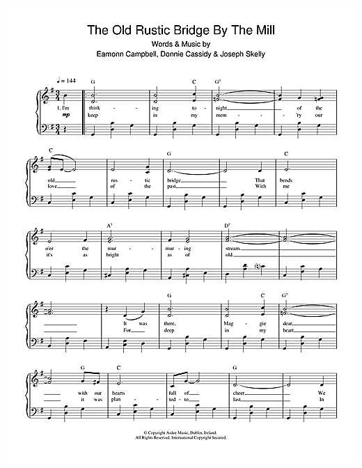 Preview Eamonn Campbell The Old Rustic Bridge By The Mill Folk sheet music, notes and chords for Piano, Vocal & Guitar (Right-Hand Melody), SKU: 17390 sheet music, piano notes, chords, guitar tabs, score, transpose, transcribe, how to play, guide, download, learn, tutorial, progression, song, artist, awards, billboard, mtv, vh1, tour, single, album, release
