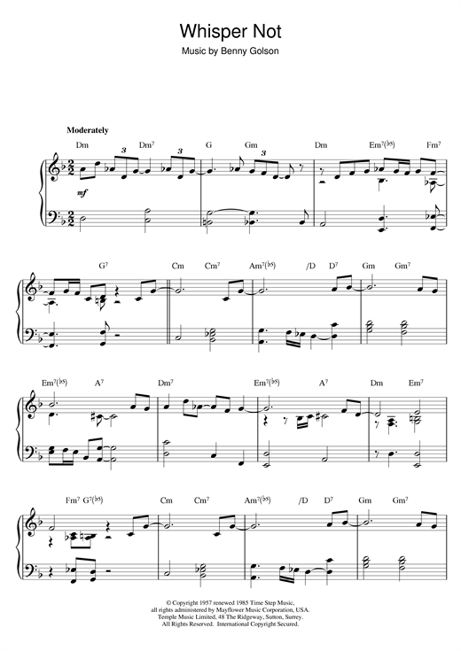 Preview Antonio Carlos Jobim Whisper Not Jazz sheet music, notes and chords for Piano, SKU: 17464 sheet music, piano notes, chords, guitar tabs, score, transpose, transcribe, how to play, guide, download, learn, tutorial, progression, song, artist, awards, billboard, mtv, vh1, tour, single, album, release