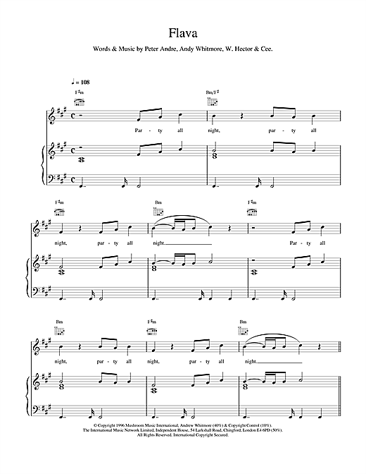 Preview Peter Andre Flava Pop sheet music, notes and chords for Piano, Vocal & Guitar (Right-Hand Melody), SKU: 17649 sheet music, piano notes, chords, guitar tabs, score, transpose, transcribe, how to play, guide, download, learn, tutorial, progression, song, artist, awards, billboard, mtv, vh1, tour, single, album, release