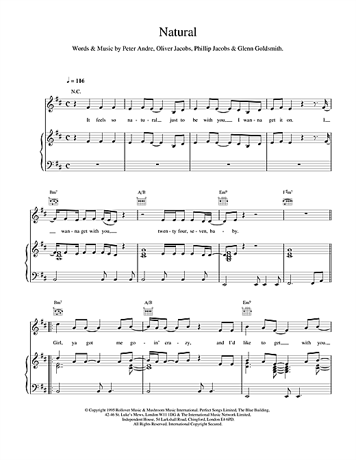 Preview Peter Andre Natural Pop sheet music, notes and chords for Piano, Vocal & Guitar (Right-Hand Melody), SKU: 17652 sheet music, piano notes, chords, guitar tabs, score, transpose, transcribe, how to play, guide, download, learn, tutorial, progression, song, artist, awards, billboard, mtv, vh1, tour, single, album, release