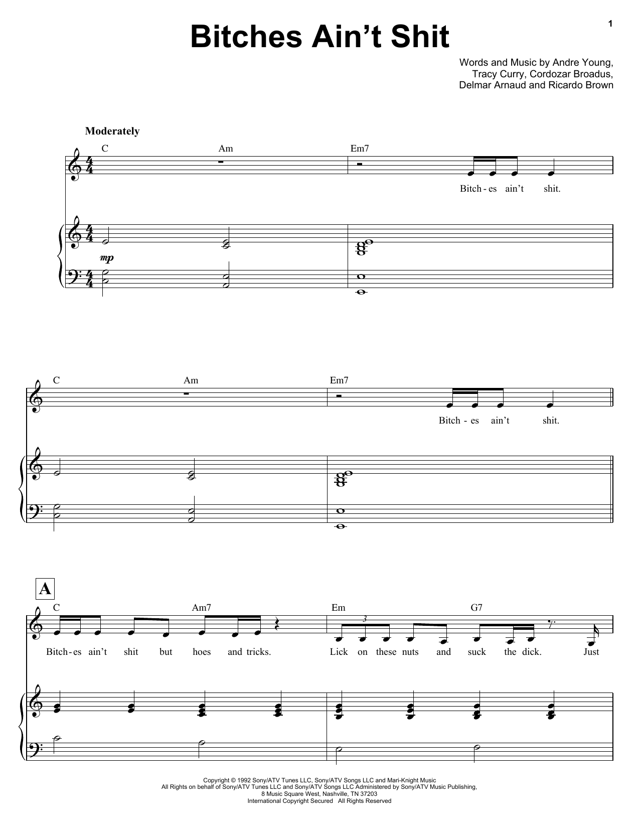Preview Ben Folds Bitches Ain't Shit Rock sheet music, notes and chords for Keyboard Transcription, SKU: 176802 sheet music, piano notes, chords, guitar tabs, score, transpose, transcribe, how to play, guide, download, learn, tutorial, progression, song, artist, awards, billboard, mtv, vh1, tour, single, album, release