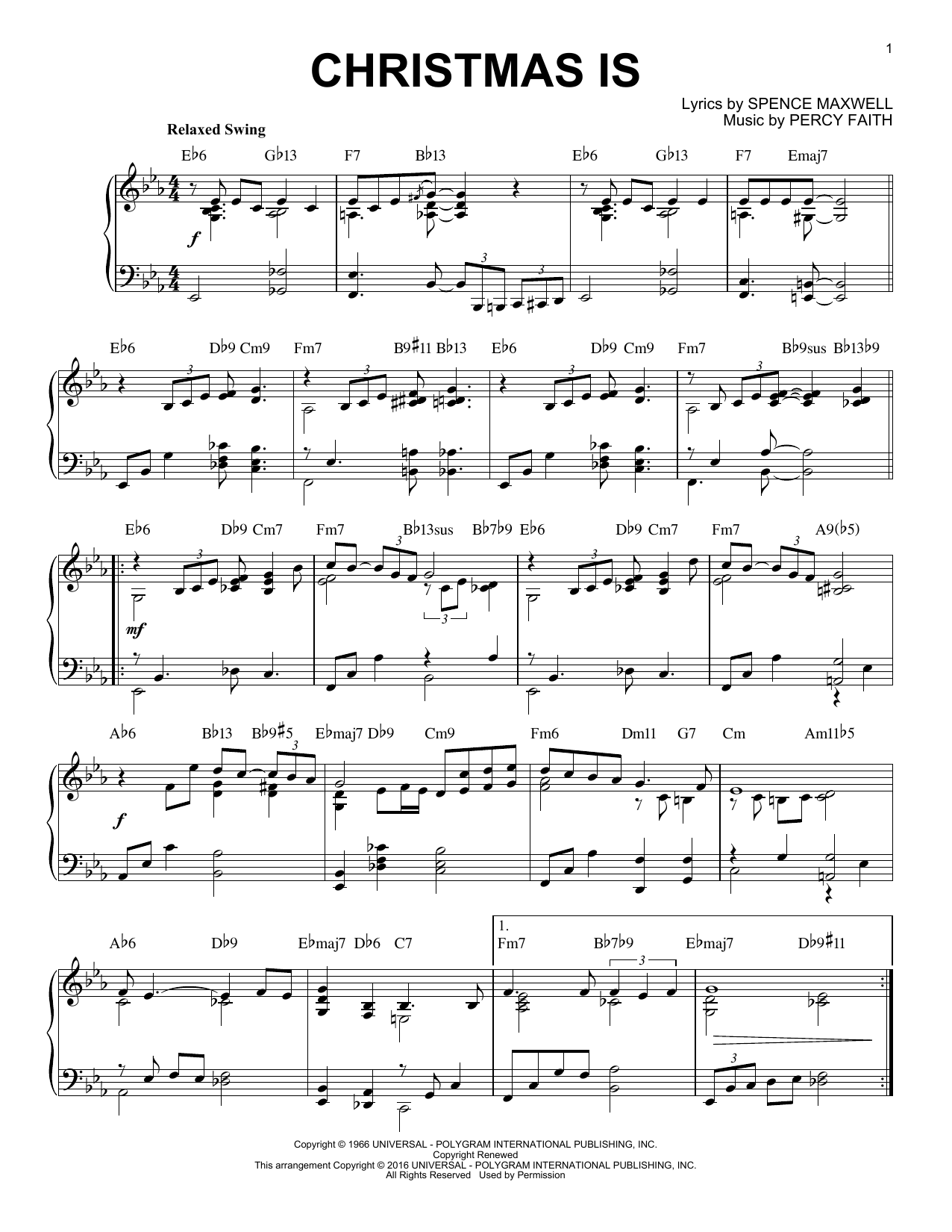 Preview Percy Faith Christmas Is Winter sheet music, notes and chords for Piano, SKU: 176893 sheet music, piano notes, chords, guitar tabs, score, transpose, transcribe, how to play, guide, download, learn, tutorial, progression, song, artist, awards, billboard, mtv, vh1, tour, single, album, release
