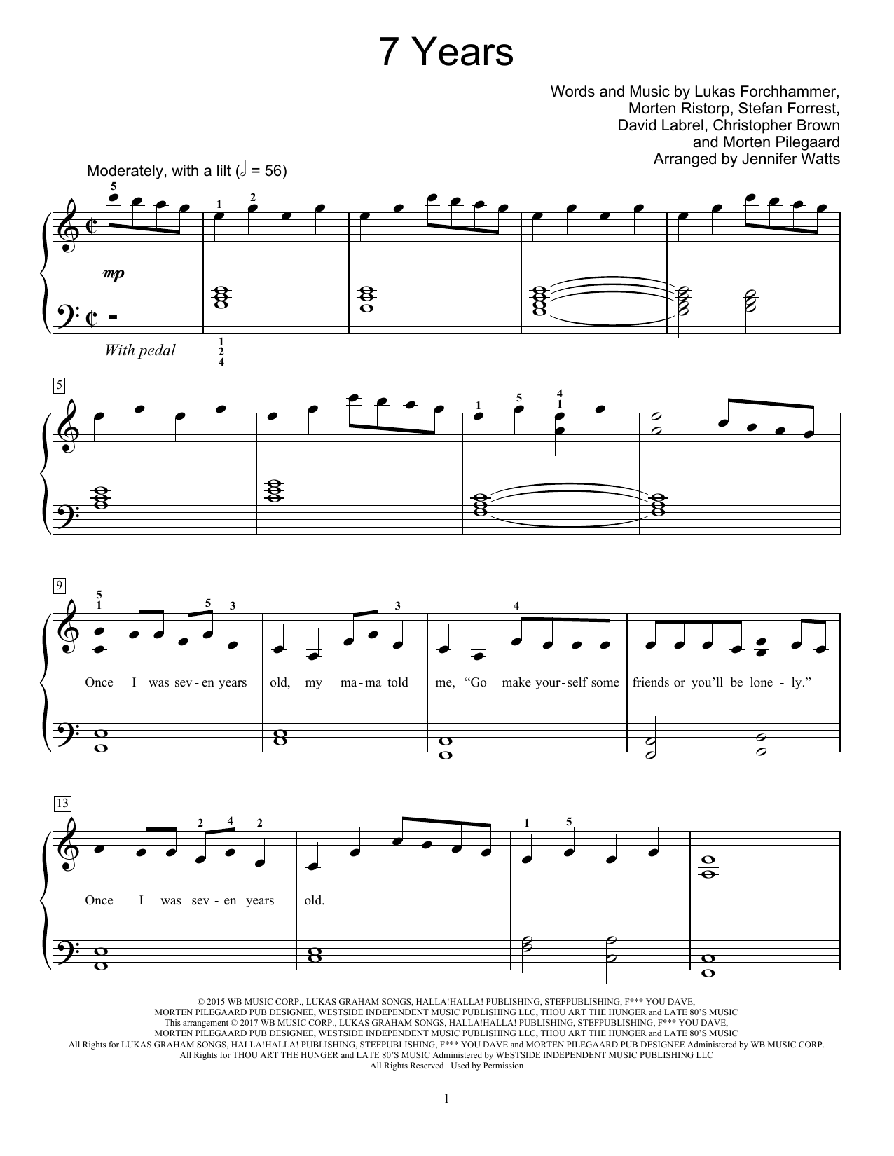 Preview Lukas Graham 7 Years Rock sheet music, notes and chords for Educational Piano, SKU: 178258 sheet music, piano notes, chords, guitar tabs, score, transpose, transcribe, how to play, guide, download, learn, tutorial, progression, song, artist, awards, billboard, mtv, vh1, tour, single, album, release