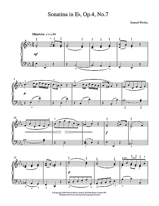 Preview Wesley Sonatina Op4 No7 Classical sheet music, notes and chords for Piano, SKU: 17905 sheet music, piano notes, chords, guitar tabs, score, transpose, transcribe, how to play, guide, download, learn, tutorial, progression, song, artist, awards, billboard, mtv, vh1, tour, single, album, release