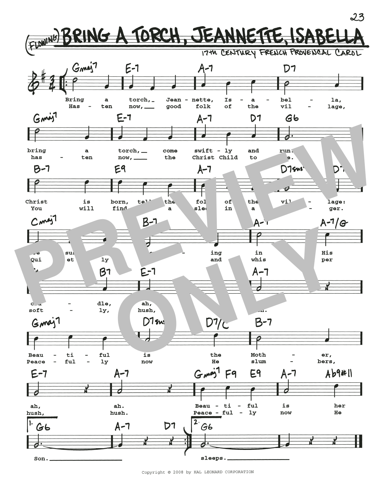 17th Century French Carol Bring A Torch, Jeannette, Isabella sheet music notes and chords. Download Printable PDF.